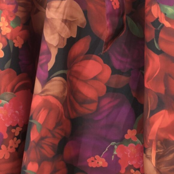 RENE BY RENE RUIZ Sleeveless Floral Mikado Gown With Belt - Picture 4 of 4